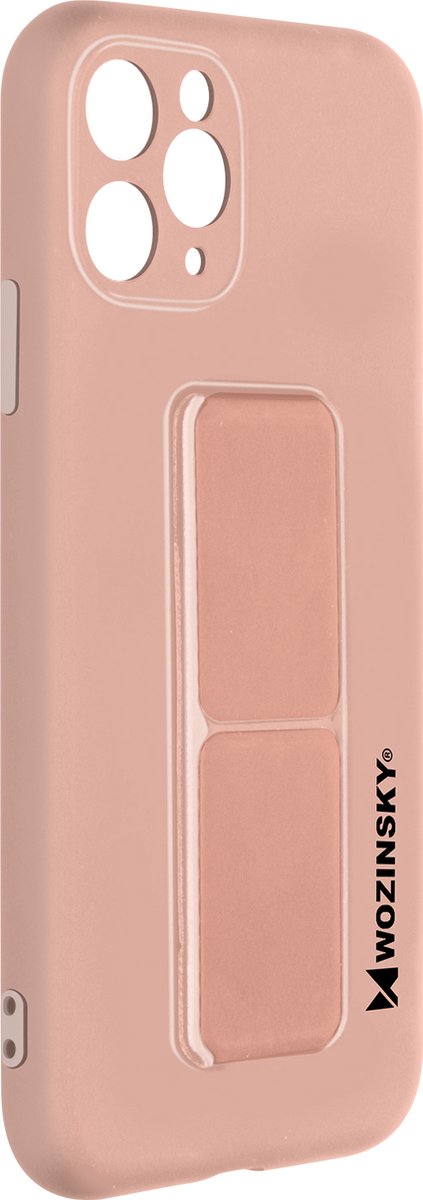 Wozinsky vouwbare magnetische steun iPhone11 Pro silicone hoes roze