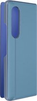 Hoes Geschikt voor Samsung Z Fold 3 met transparante klep, Spiegeldesign Standaard Blauw