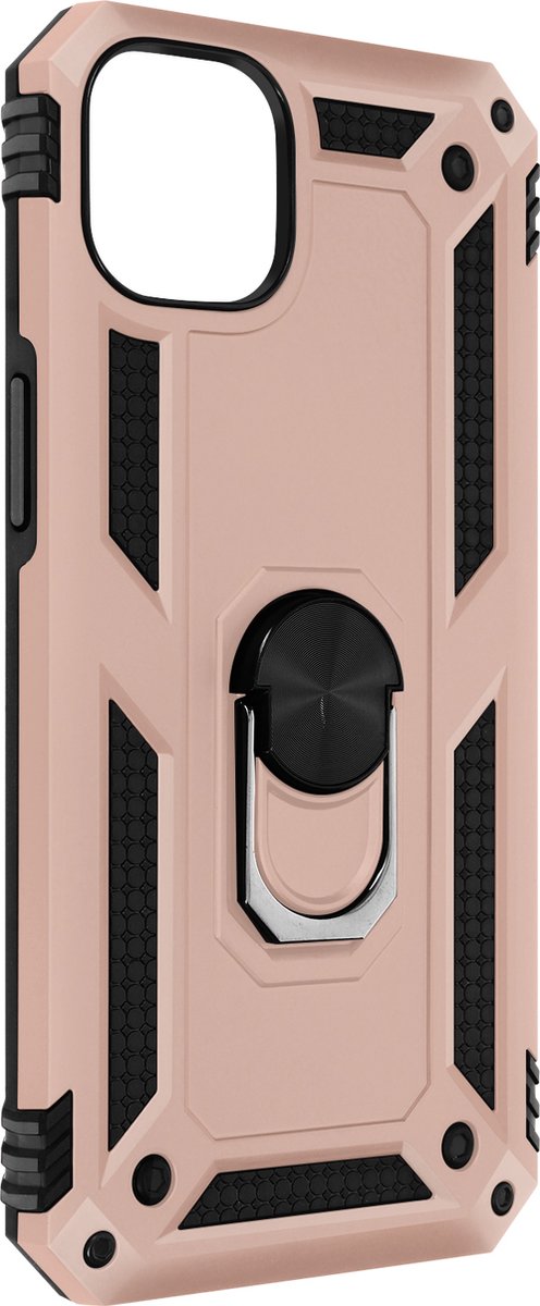 Geschikt voor Apple iPhone 14 Hybrid Case Video Support Ring champagne