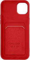 Geschikt voor Apple iPhone 14 Soft Silicone Case Kaarthouder Forcell rood