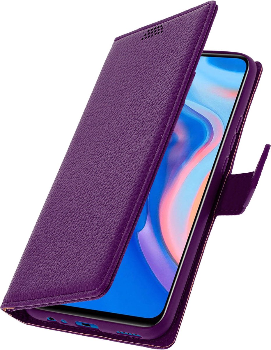 Cover Geschikt voor Huawei P Smart Z / Honor 9X Flip Wallet Stand Video paars