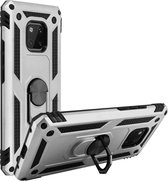Geschikt voor Huawei Mate 20 Pro Hybrid Case Video Support Ring zilver