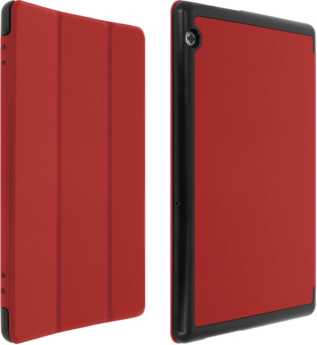 Avizar Folio Trifold Hoesje Geschikt voor Mediapad T5 10'' met Dubbele Standfunctie, Rood