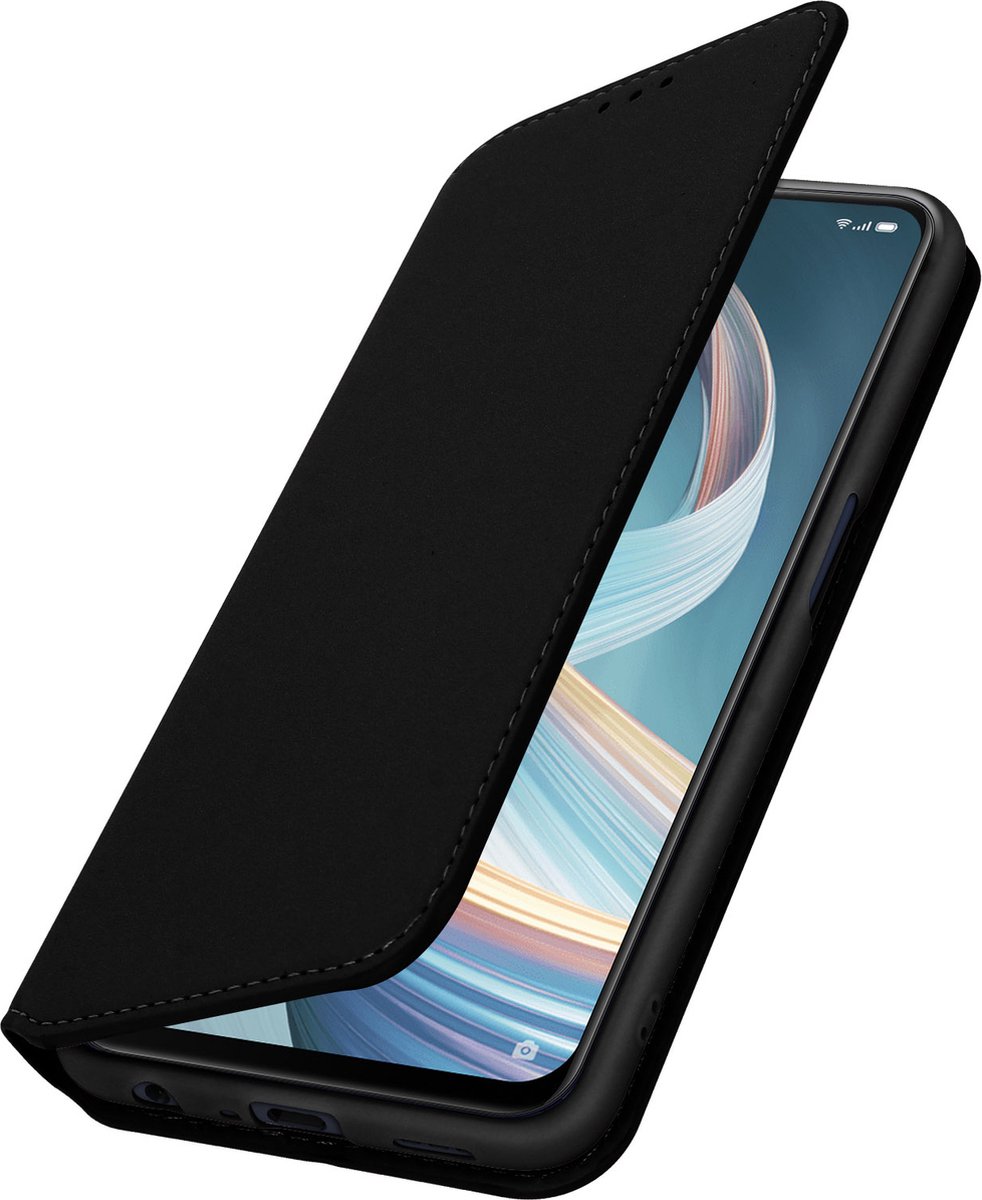 Hoes Geschikt voor Oppo Reno 4Z klep portefeuille, video standaard zwart