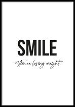 Poster Smile - WC Posters - Inclusief lijst - 21x30 cm - A4 - Ingelijst - WALLLL