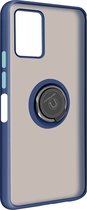 Geschikt voor Vivo Y21/Y21s/Y33s Bi-materiaal Case Ring Video-Ondersteuning blauw