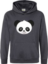 Pixeline Hoodie Panda Face Grijs 1-2 jaar - Pixeline - Trui - Stoer - Dier - Kinderkleding - Hoodie - Dierenprint - Animal - Kleding