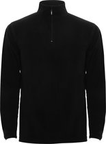 Zwarte dunne fleece trui met halve rits model Himalaya merk Roly maat L