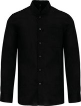 Luxe Overhemd/Blouse met Mao kraag merk Kariban maat XL Zwart