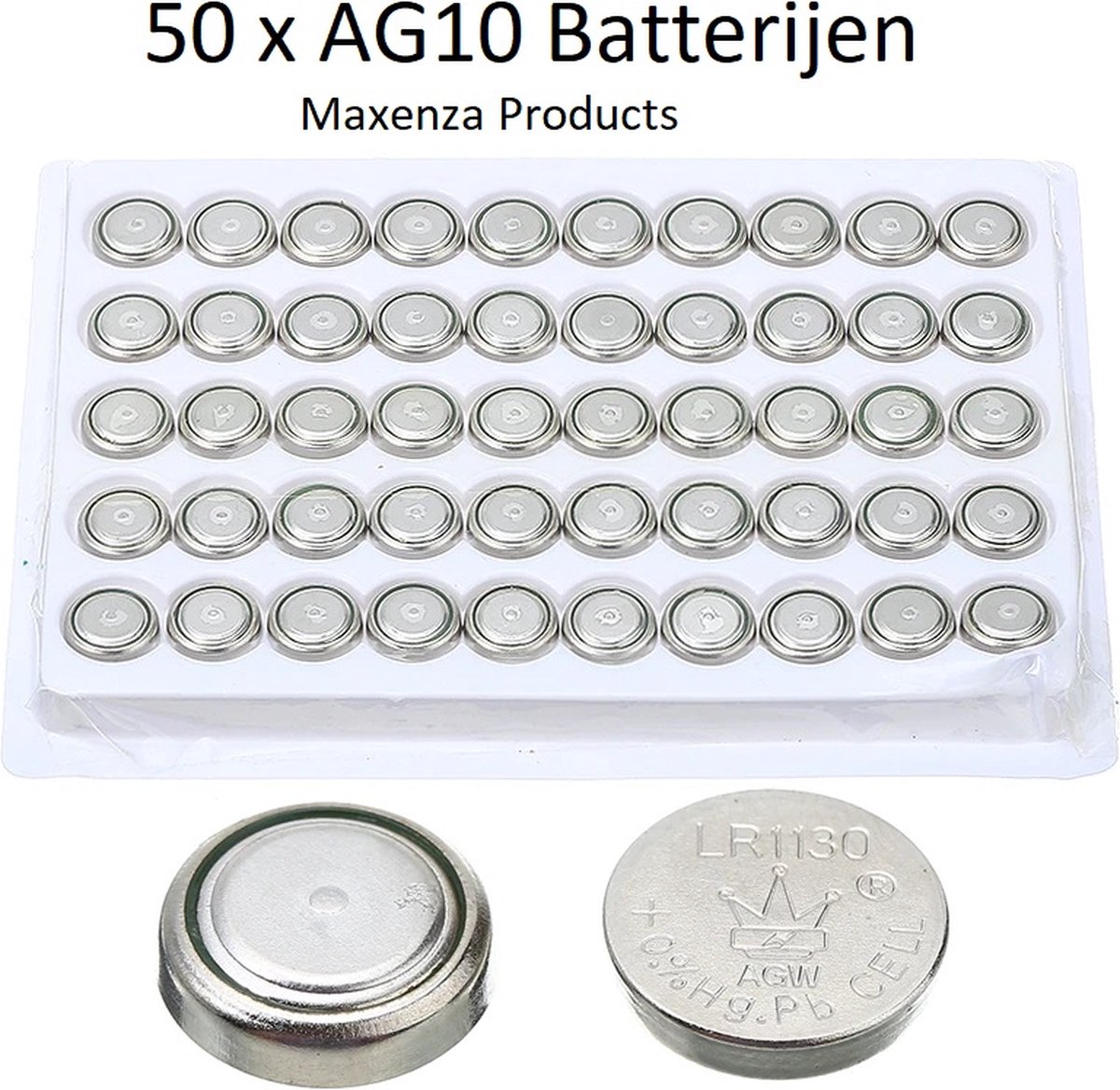 Maxenza Batterij - ag10 batterijen - AG10 - - lr1130 -... |