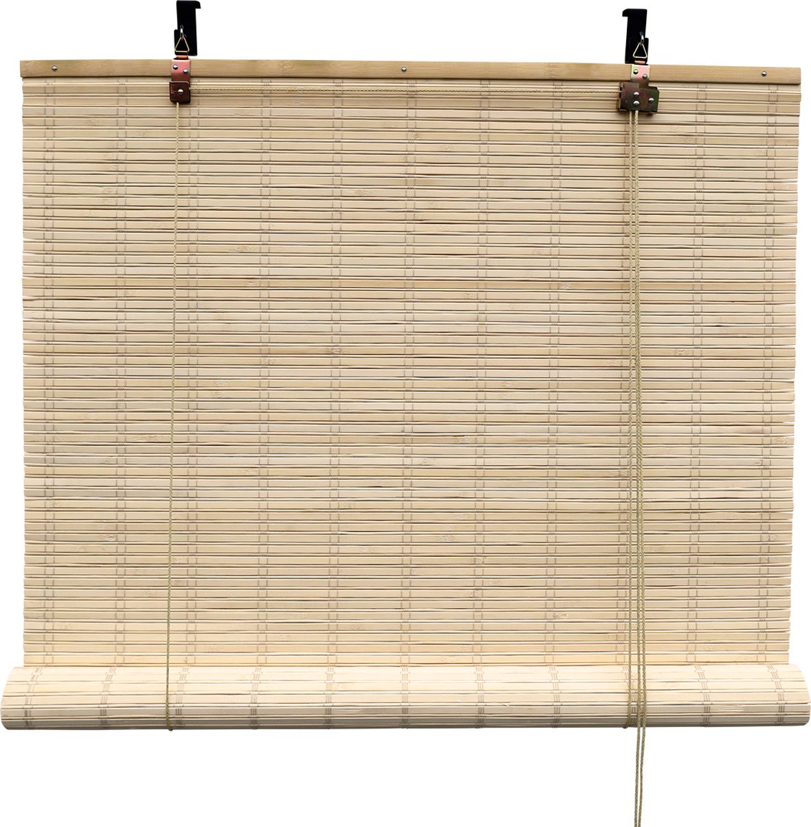 Bamboebaas® bamboe rolgordijn Sem - Naturel - 120x180 cm - Natuurlijke look - Zonwerend - Duurzaam bamboe - Lichtdoorlatend - Geschikt voor binnen en buiten - Eenvoudige montage