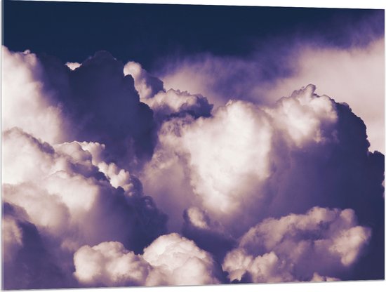Acrylglas - Contouren in Paarskleurige Wolken - 100x75 cm Foto op Acrylglas (Met Ophangsysteem)