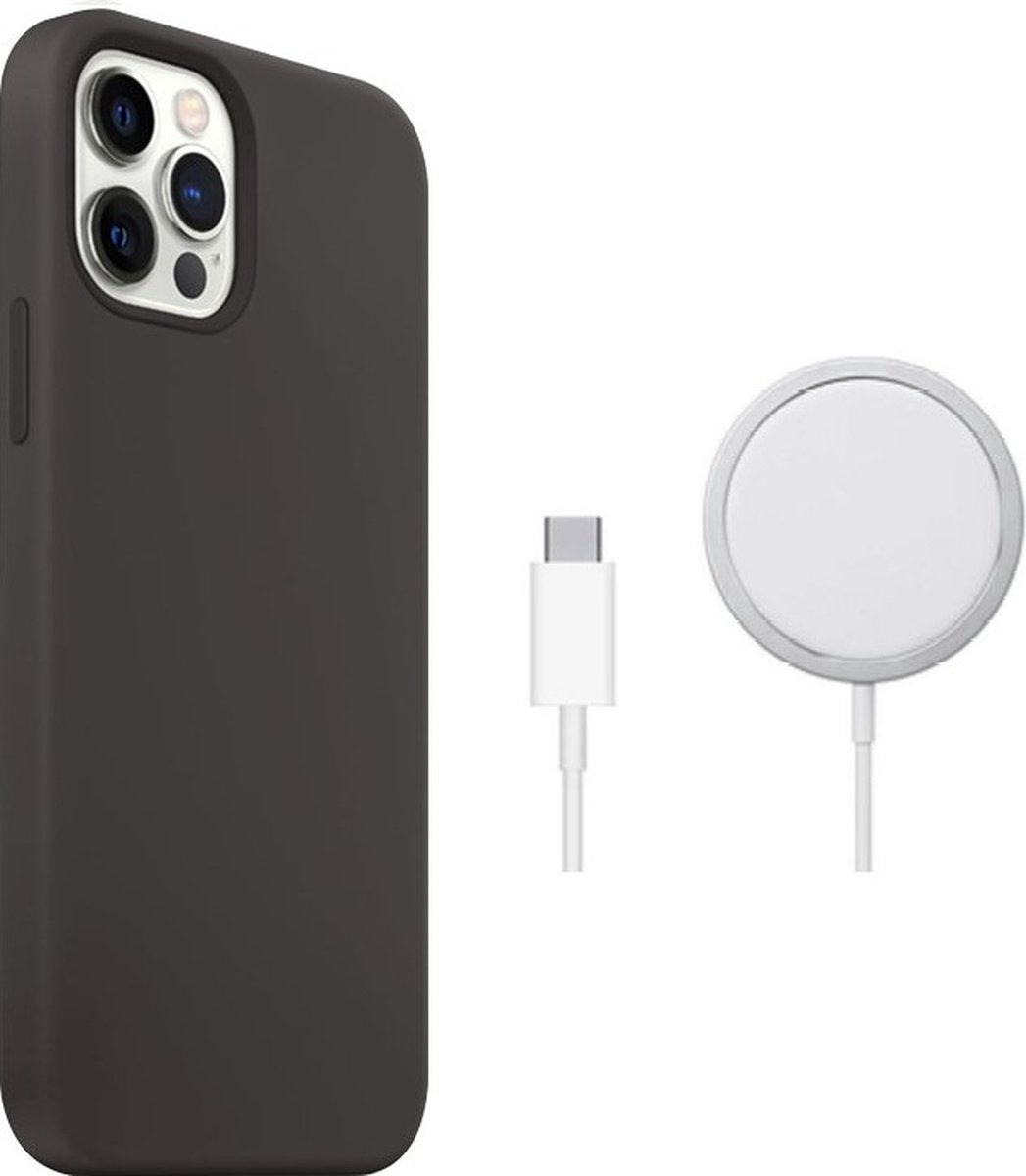 Bumper hoesje geschikt voor de iPhone 12 Pro - Magnetische ring hoesje met Magnetische ring Oplader en GRATIS Screenprotector – Zwart