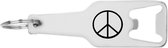 Akyol - peace flesopener - Peace - peace teken - gegraveerde sleutelhanger - cadeau - gepersonaliseerd - vrede - sleutelhanger met naam - 105 x 25mm