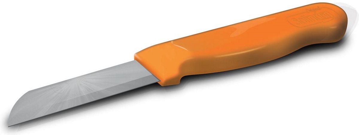Solingen Schilmesje Robuust Handvat – RVS Glad – 16 cm met Blade Cover – Oranje