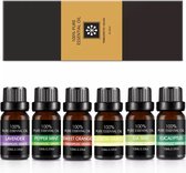 Etherische Oliën 6 stuks| Essentiële Oliën | 100% natuurlijk | Therapeutische aroma oliën | Massage olie | Etherische olie | Geschikt voor aroma diffuser |