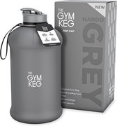 Gym Keg® Drinkfles / Waterfles met rietje - 2.2L - BPA-vrij - Hervulbaar - Met Neopreen Hoes & Handvat