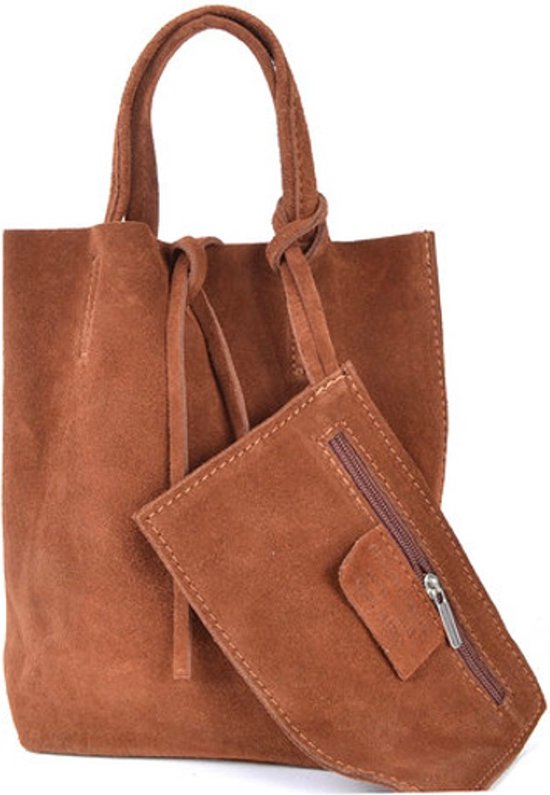 BestoU Handtas voor dames, leer, schouderbanden, grote tassen en portemonnee, Blauw, L