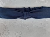 Le Sjalerie Haarband Baby Blauw Effen Elastische stof - ZIE OMSCHRIJVING!-