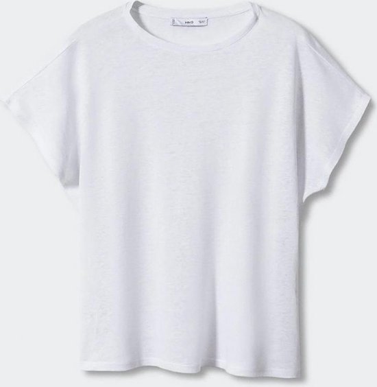 Mango T-shirt Gemeleerd Linnen T Shirt 47016304 01 Dames Maat - M | bol.com