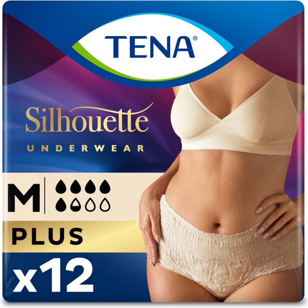 Goedkoopste Tena Silhouette Plus Crème Medium - 4 pakken van 12 stuks