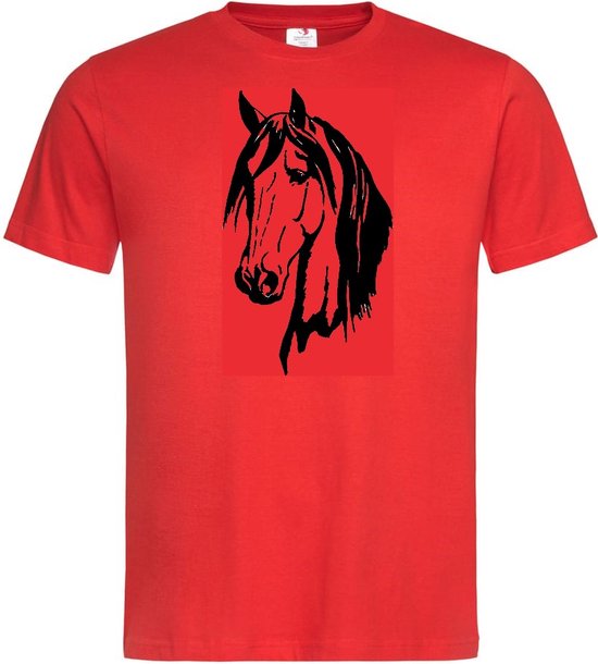 T-shirt met paardenhoofd - paard - pony - manege - maat 158/164