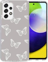 iMoshion Hoesje Geschikt voor Samsung Galaxy A53 Hoesje Siliconen - iMoshion Design hoesje - Grijs / Butterfly
