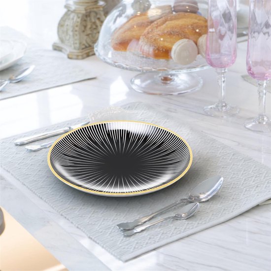 Assiette Décorative MichaelNoll Aluminium Argenté XXL 40cm - Fait Main
