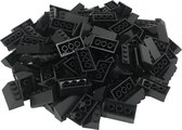 100 Bouwstenen 2x4 dakpan 45 graden | Zwart | Compatibel met Lego Classic | Keuze uit vele kleuren | SmallBricks