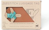 Étiquette de bagage en cuir Chasing Threads - Marron - à personnaliser / à broder soi-même