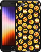 iPhone 7/8 Hoesje Zwart Emoji - Designed by Cazy
