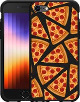 iPhone 7/8 Hoesje Zwart Pizza Party - Designed by Cazy