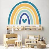 Muursticker Regenboog Blauw Tinten | Effen kleur | 100 cm x 70 cm | Blauw | Muurdecoratie | Duurzaam product | Kinderkamer | Babykamer | Meisje | Jongen | Decoratie Sticker