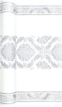GAROMIA Tafelloper wit kant 15 cm x 22 m witte tafelloper met