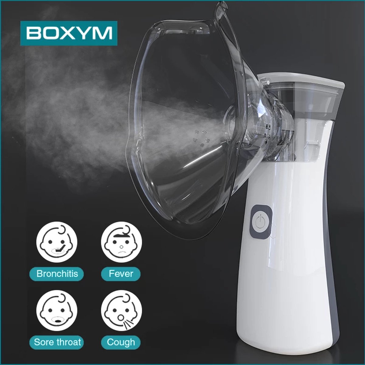 BOXYM Vernevelaar Inhalator - Aerosoltoestel - Inhalatie Apparaat Voor Kinderen En Volwassenen