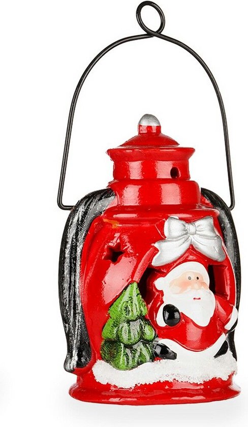 Decoratieve figuren Sneeuwpop Kerstman Keramisch Rood Zwart Wit Groen
