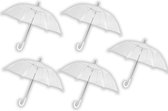 5 stuks Paraplu transparant plastic paraplu's 100 cm - doorzichtige paraplu - trouwparaplu - bruidsparaplu - stijlvol - bruiloft - trouwen - fashionable - trouwparaplu