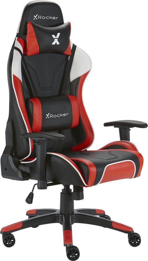 Foto: X rocker agility ergonomische gamestoel bureaustoel esport rood zwart