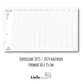 Poster Schooljaar kalender 2023/2024 - aug t/m juli | formaat 60x35cm | Liefs op papier