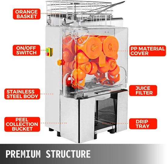 Citruspers, sinaasappelpers - 120W, commercieel, roestvrij staal van ich-zapfe — afbeelding 5