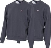 2 Pack Donnay - Fleece sweater ronde hals - Dean - Heren - Maat 3XL - Navy (010)