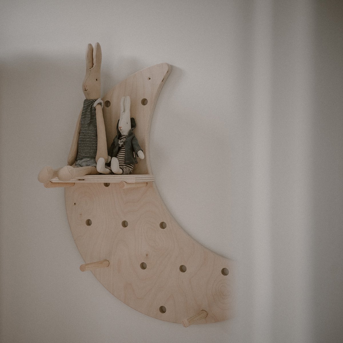SEMPOMA 2 stuks legbordplanken, massief houten wandplank met haken, compatibel met IKEA Skadis Pegboard, organizer accessoires voor thuis en op kantoor