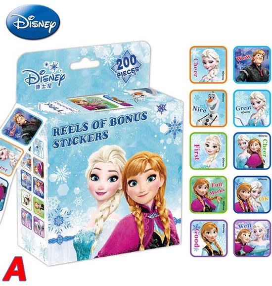 Disney Frozen Sticker rol 200 stk Frozen stickerś