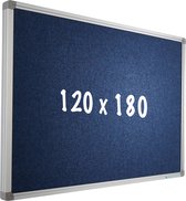 Prikbord Camira stof PRO - Aluminium frame - Eenvoudige montage - Punaises - Blauw - Prikborden - 120x180cm