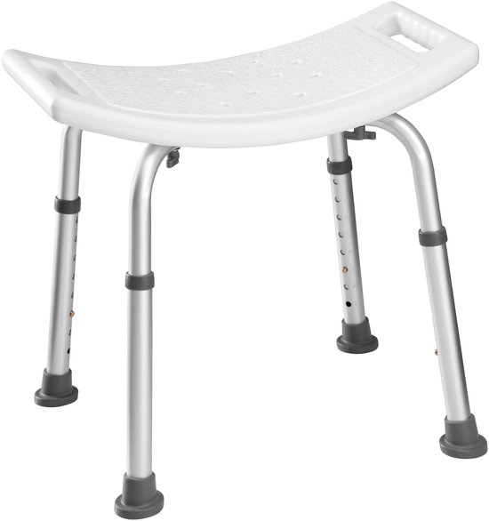 tectake® Douchekruk - Douchebank, Badkuip Instaphulp, Badopstapje van Aluminium Frame - In Hoogte Verstelbaar - Diverse Modellen - (Rechthoekige Kruk | Nr. 402510)
