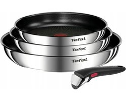 Tefal Ingenio Pannenset - 3 Koekenpannen set met Handgreep 22 cm, 24 cm, 28 cm- 4 delig