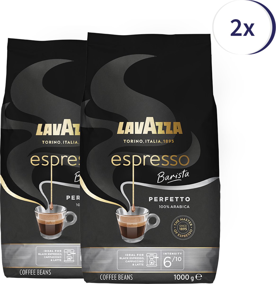 Lavazza Espresso Barista Perfetto koffiebonen 1kg x2
