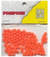 Nellie Snellen Pompoms Mini - 3mm - 100stuks - Col. 26 Neon Orange