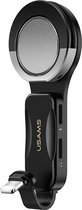 USAMS Audio Adapter Met Ring en Airvent Houder Lightning - 2x Apple Lightning poort - Zwart