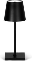 Goliving Tafellamp Op Batterijen - Oplaadbaar En Dimbaar - Moderne Touch Lamp Zwart - Nachtlamp Draadloos - 26 CM